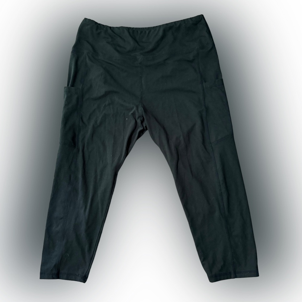 7/8 Black Athletic Leggings with‎ Pockets Size Large